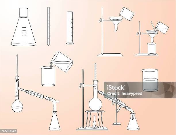 Equipamento De Laboratório - Arte vetorial de stock e mais imagens de Reacção Química - Reacção Química, Aula de Química, Biologia