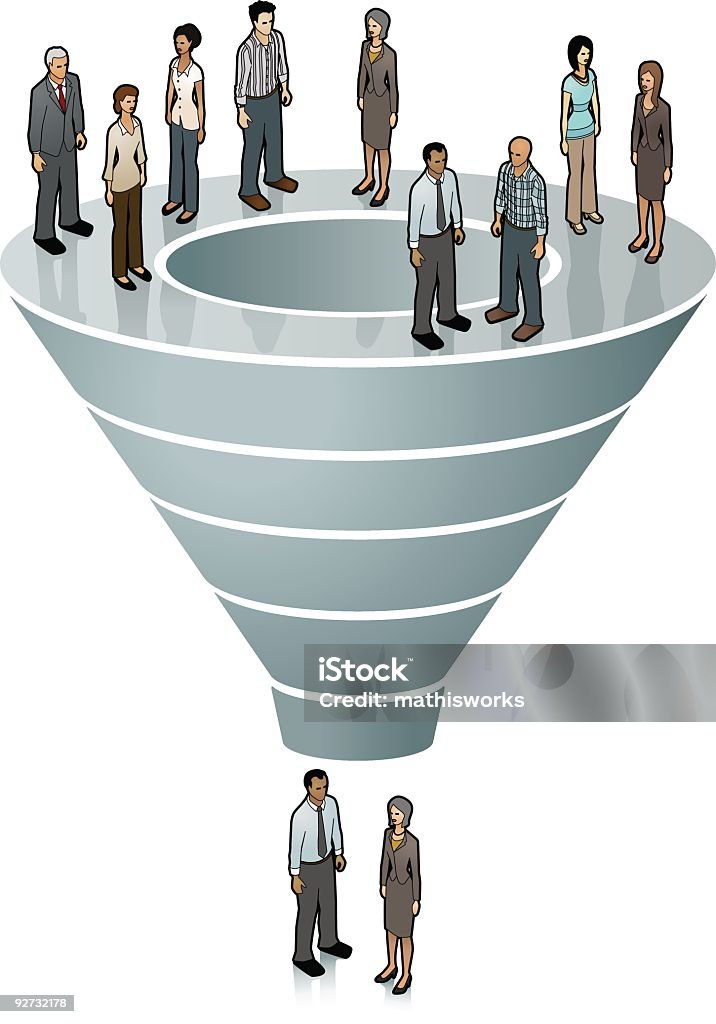 Embudo de ventas de imágenes - arte vectorial de Embudo libre de derechos