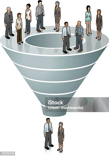 Ilustración de Embudo De Ventas De Imágenes y más Vectores Libres de Derechos de Embudo - Embudo, Personas, Estar de pie