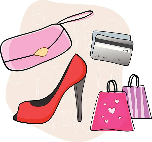 Vector illustration of Shopping Stuff for Women