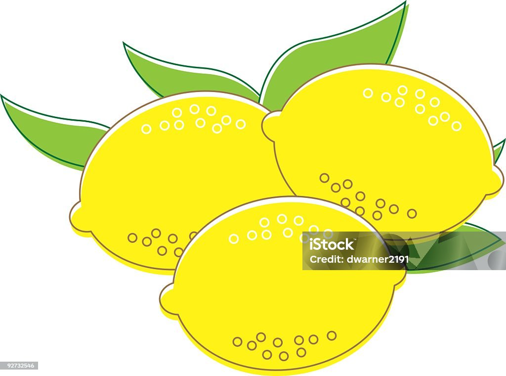 Lemons - Lizenzfrei Blatt - Pflanzenbestandteile Vektorgrafik