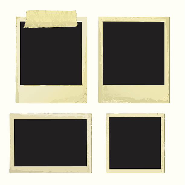 Old Photo Frames (vector + XXL jpg in ZIP folder)  four objects photos stock illustrations