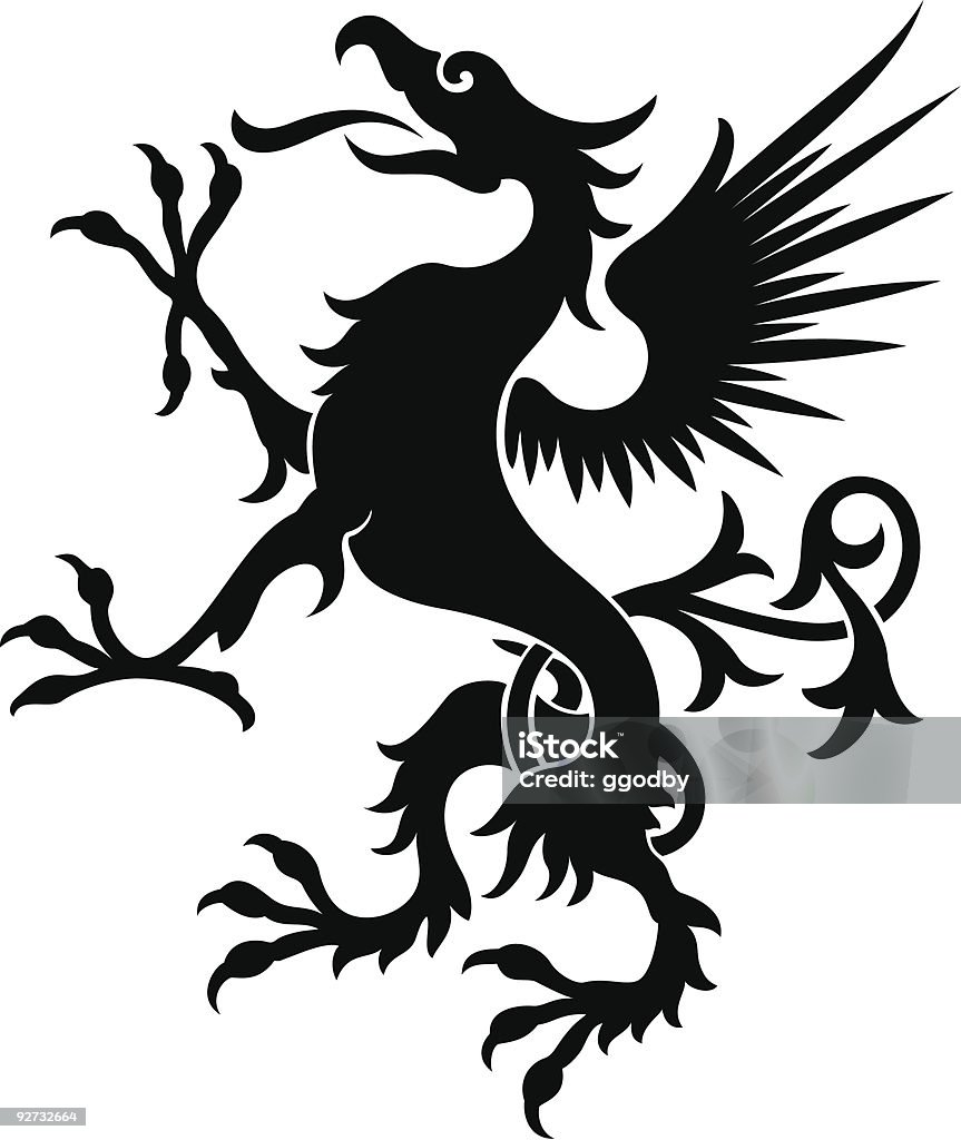 Griffin/Dragon ilustração - Vetor de Brasão de armas royalty-free