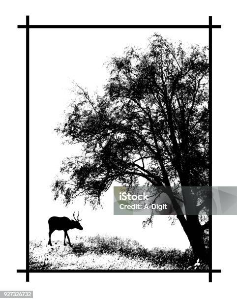 Curious Deer Stock Illustration - Download Image Now - Border - Frame, Illustration, Non-Urban Scene