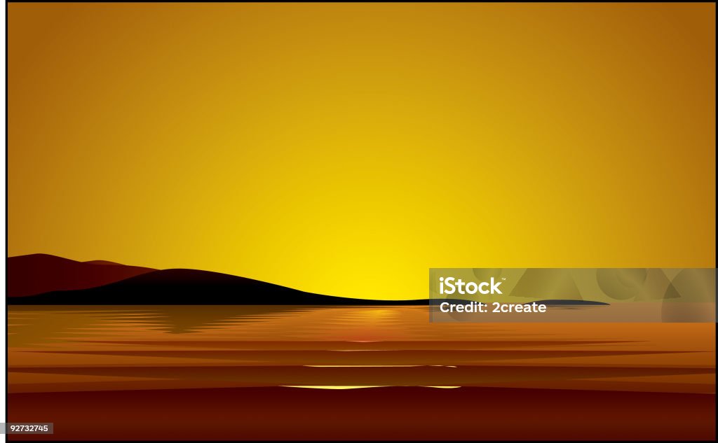 Illustrazione di tramonto - arte vettoriale royalty-free di Acqua