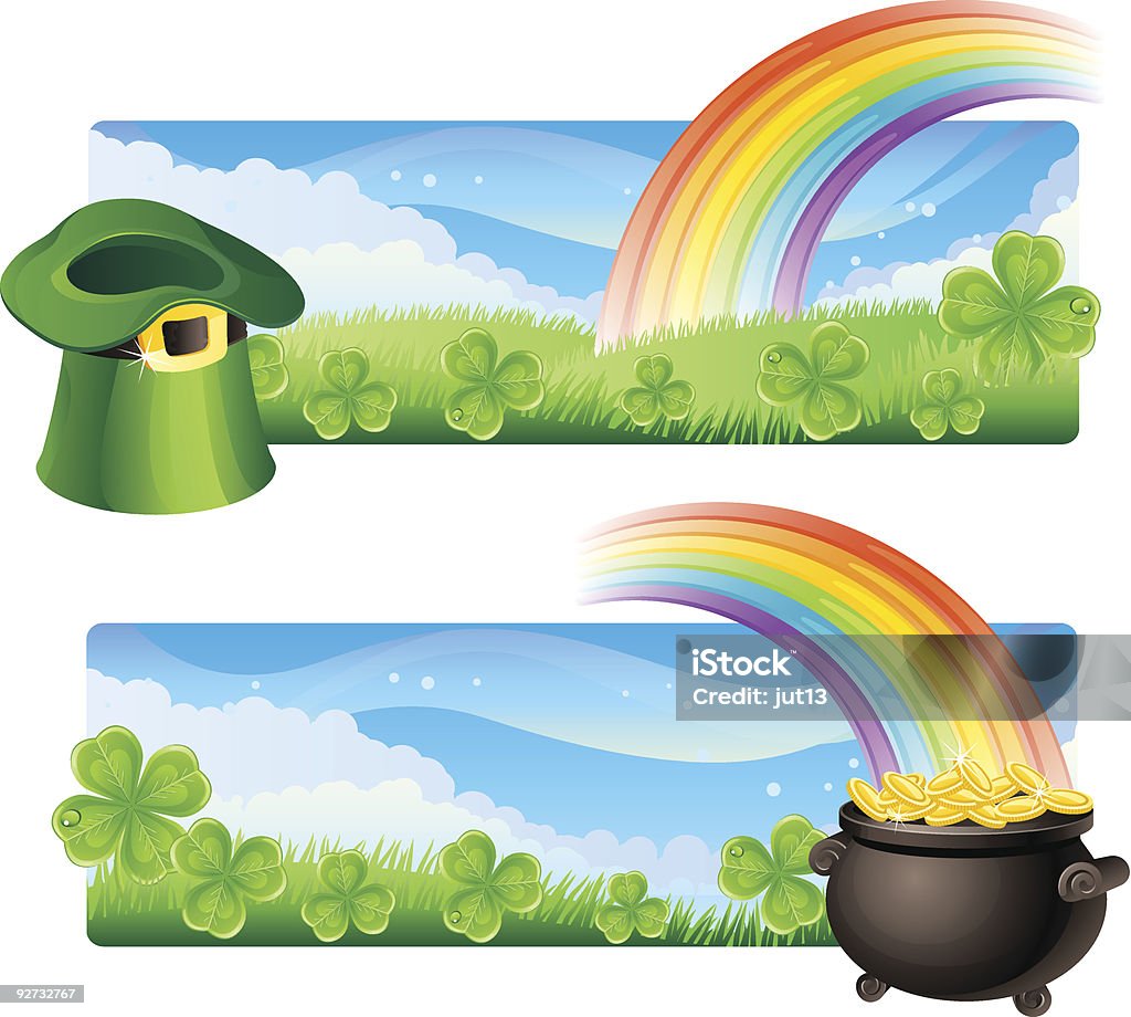 Bannières de la Saint-patrick - clipart vectoriel de Arc en ciel libre de droits