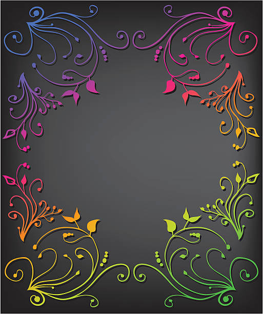 floral frame vector art illustration