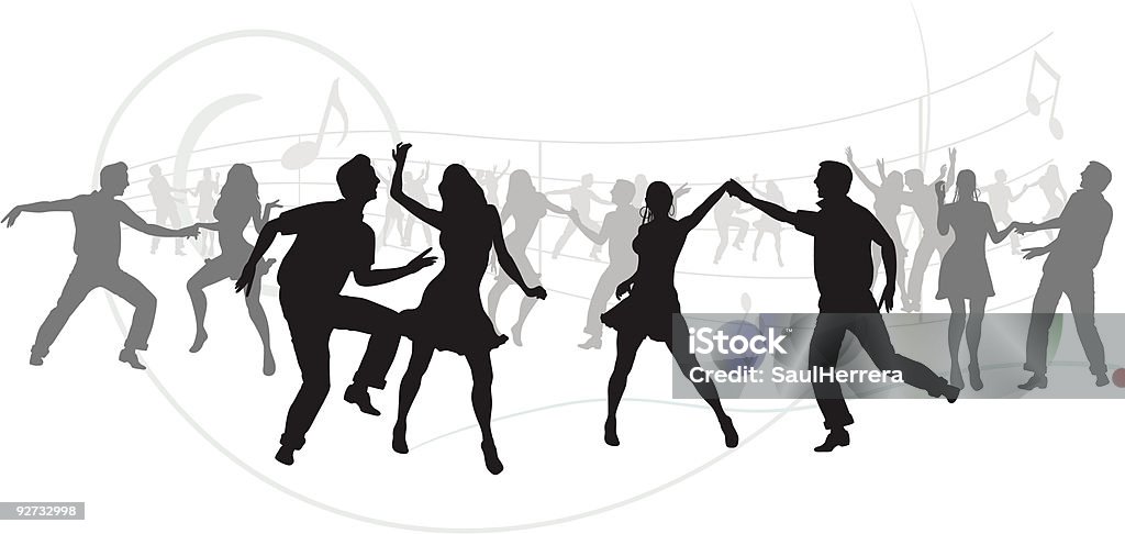 party silhouettes  Dancing stock vector