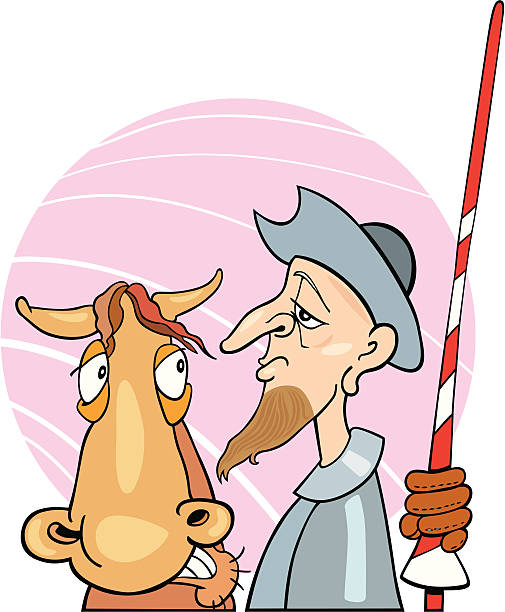 Don Quixote and his horse  don quixote stock illustrations