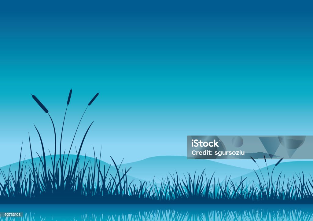 Marshland early morning. Marshland early morning. Elements are layered separately in vector file. CMYK color mode. High resolution jpg file included (4961 x 3508) Marsh stock vector