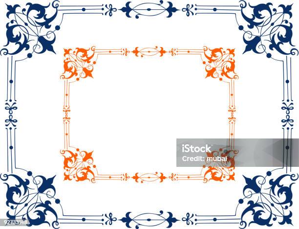 Cornice Decorativa - Immagini vettoriali stock e altre immagini di Angolo - Forma - Angolo - Forma, Blu, Composizione verticale