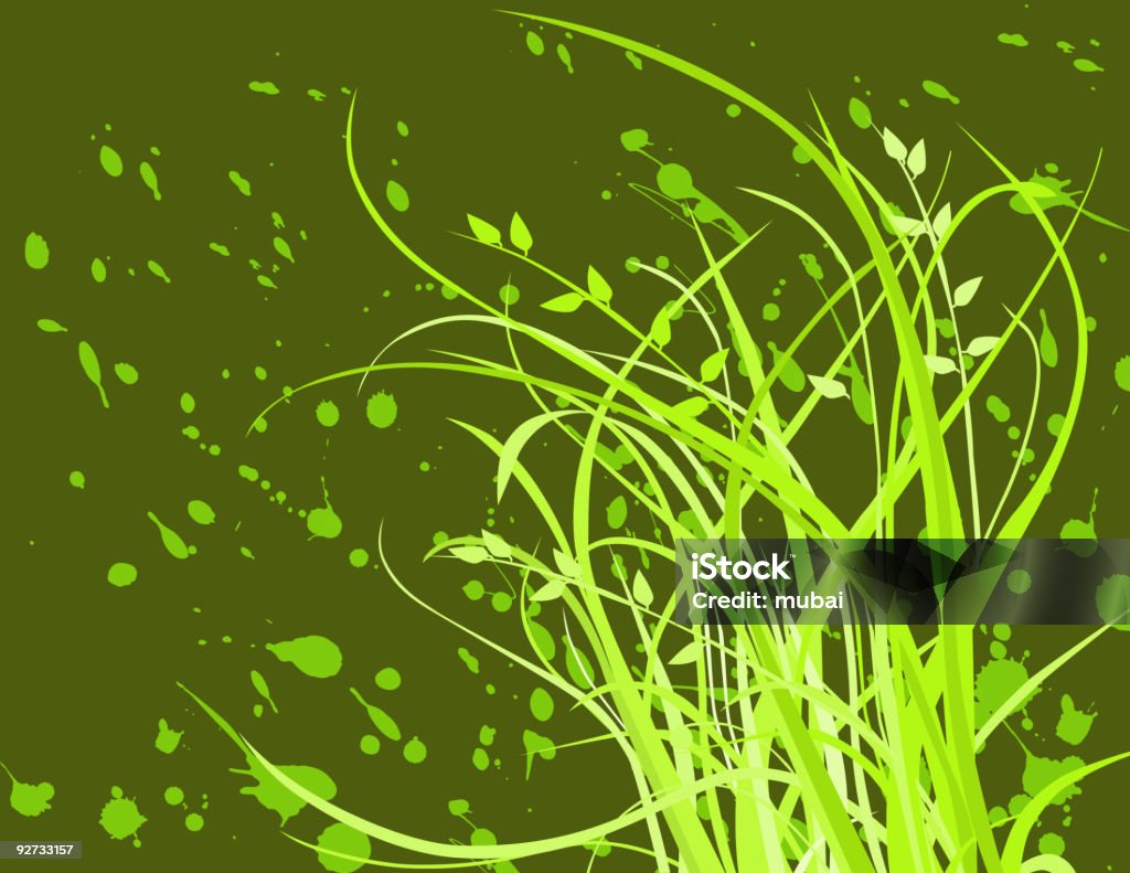 grass and blots The vector image of a background with a grass and blobs. Backgrounds stock vector