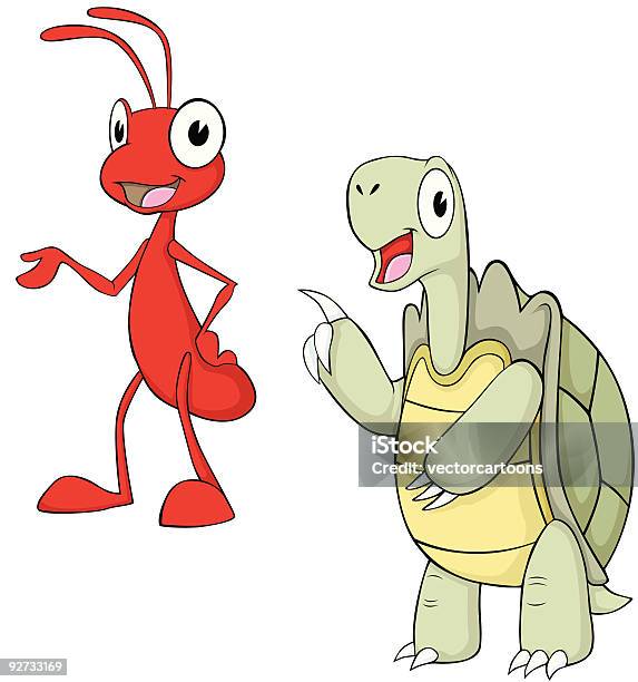 Happy Ant And Tortoise Stock Illustration - Download Image Now - Ant, Color Image, Desert Tortoise
