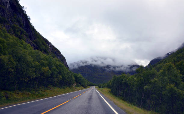 istock Empty road in Norway on a clouded summer day 927331696