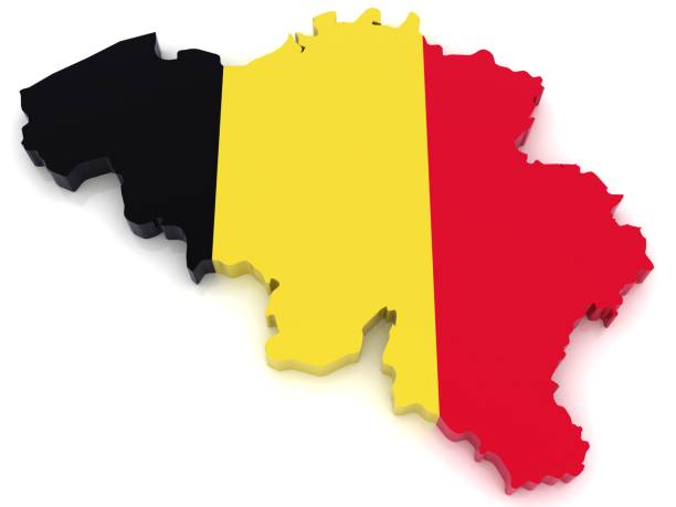 mapa flag belgii - belgium map flag three dimensional shape zdjęcia i obrazy z banku zdjęć