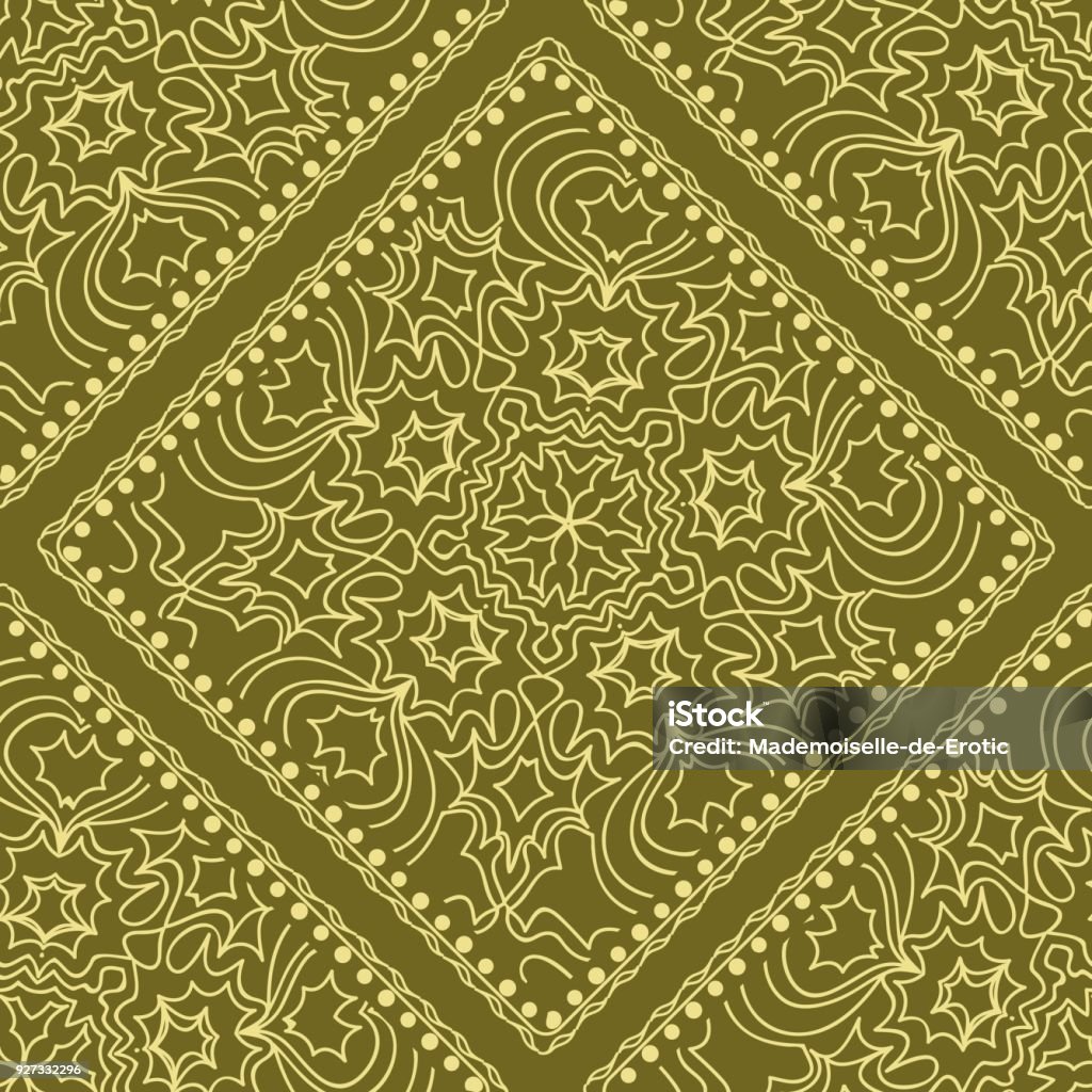 Basic Textile Pattern Design Square Template Floral Decorative Square Seamless Pattern Vector Illustration ...
