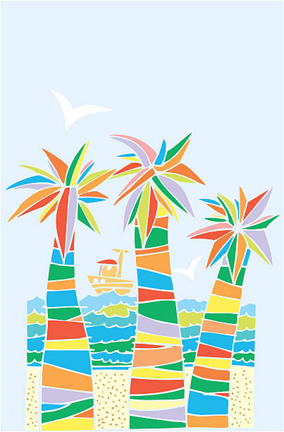 palm treeses vector art illustration