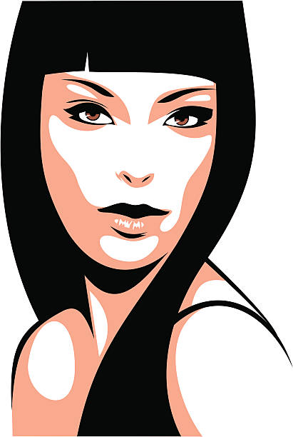 girl on the white background vector art illustration