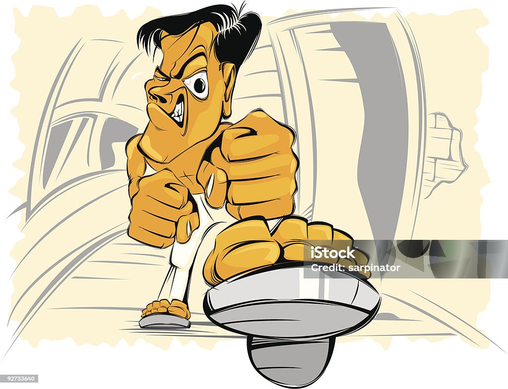 Anger Fighter Vector Angry Fighter Stock Illustration - Download Image Now - Adult ...