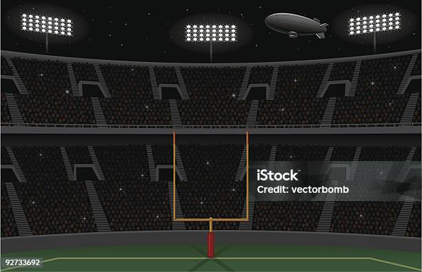 Pro Football Stadium Background Night Landscape Version Stock Illustration - Download Image Now