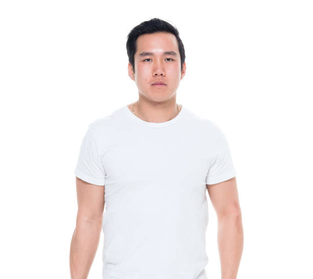 istock Attractive Korean American male with white tshirt 927337418