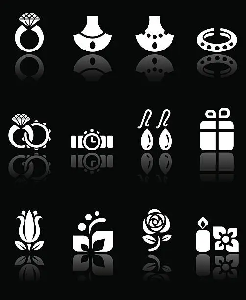 Vector illustration of Jewelry and Wedding Icon Set