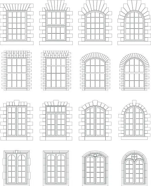 Vector illustration of Various WIndows & Surrounds