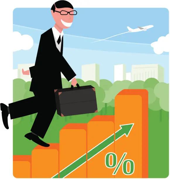 Vector illustration of Businessman  - Increase in sales