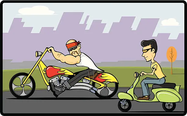 Vector illustration of Riders