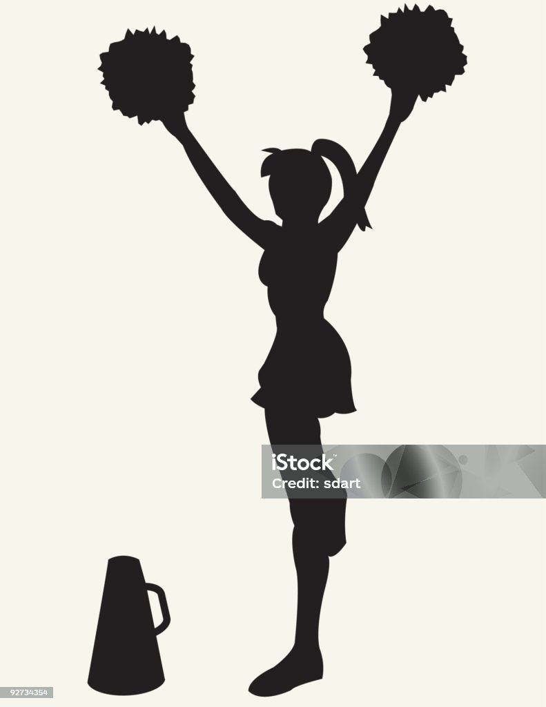 Cheerleader - Lizenzfrei Kontur Vektorgrafik