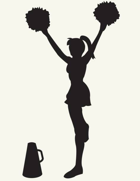 Cheerleader Vector illustration of a cheerleader. File contains ai8 and eps ai8. pep rally stock illustrations