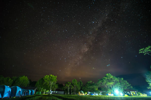 istock Night landscape with colorful Milky Way 927344174