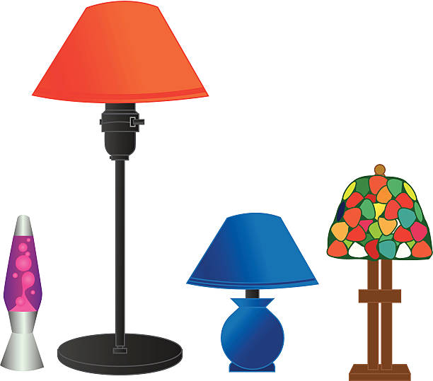 Serie de las lámparas de escritorio - ilustración de arte vectorial