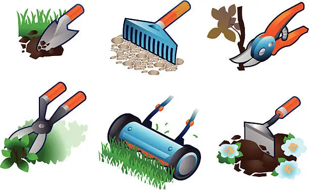 Vector illustration of Gardening kit