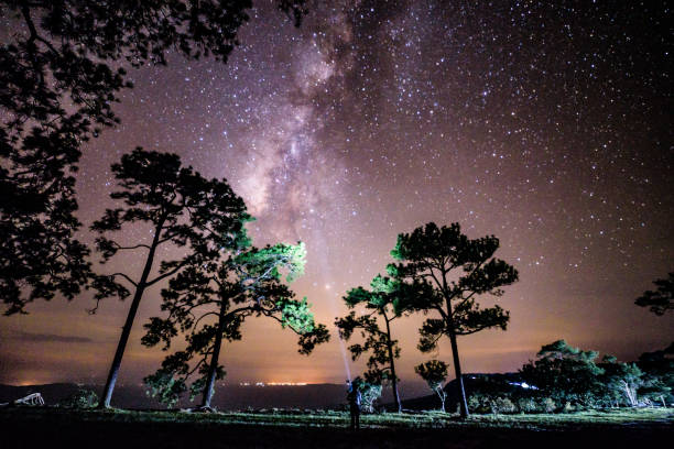 istock Night landscape with colorful Milky Way 927347252