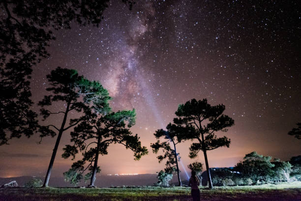 istock Night landscape with colorful Milky Way 927347980