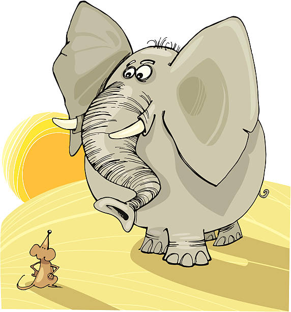 elephant und maus - fun mouse animal looking stock-grafiken, -clipart, -cartoons und -symbole