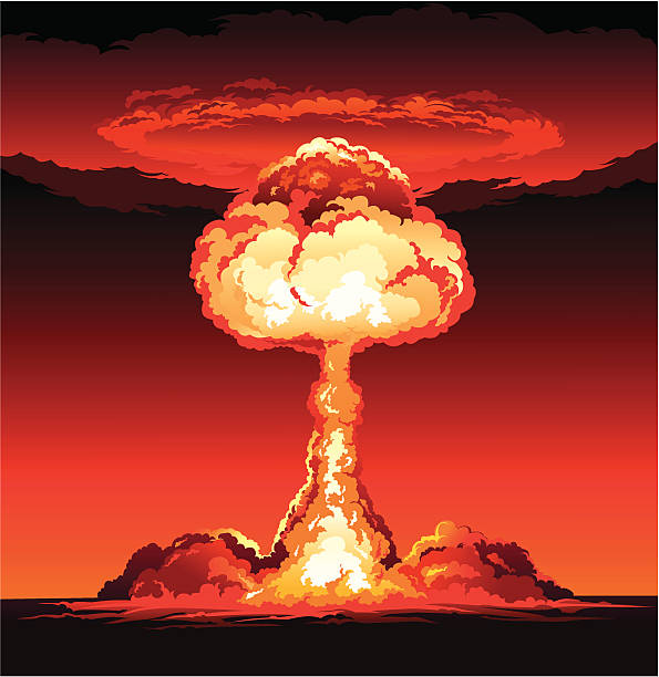 atompilz der nuklearen explosion - atombombenexplosion stock-grafiken, -clipart, -cartoons und -symbole