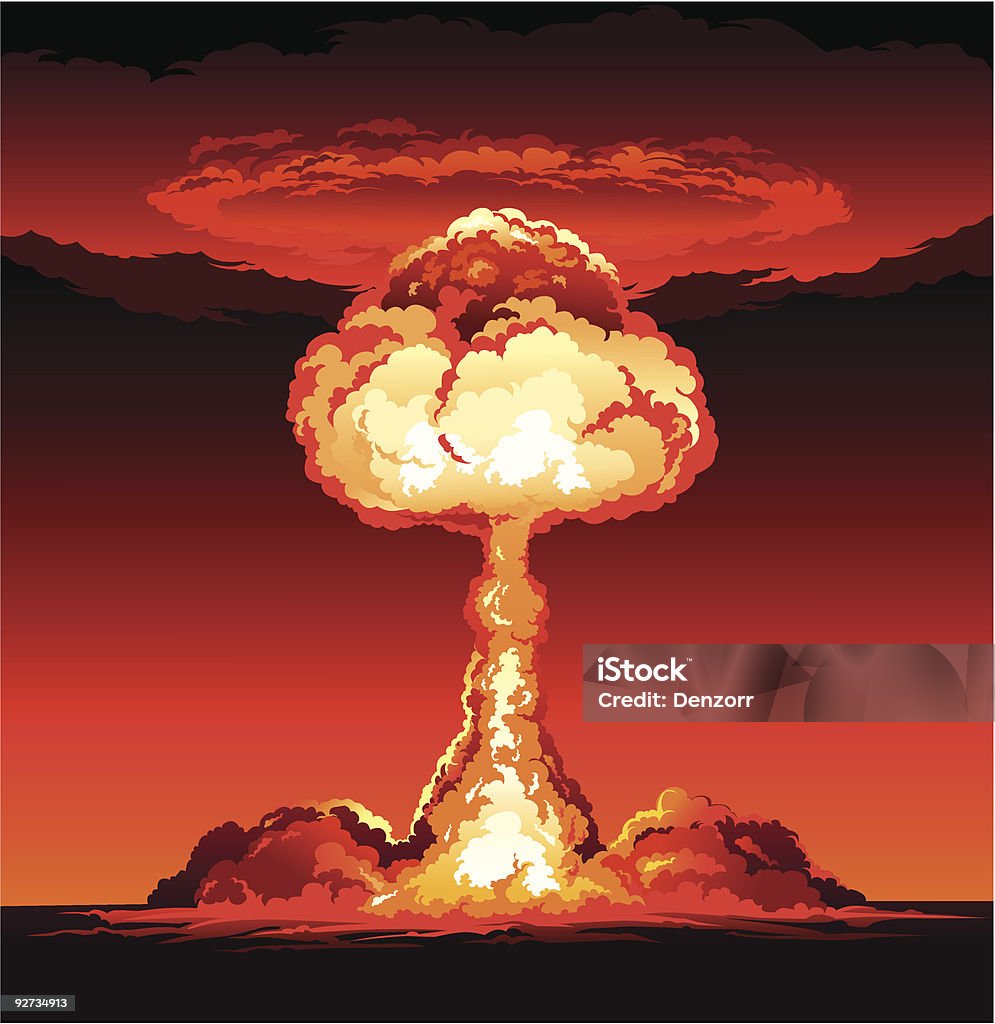 Hongo Nuclear de explosión Nuclear - arte vectorial de Hongo nuclear libre de derechos