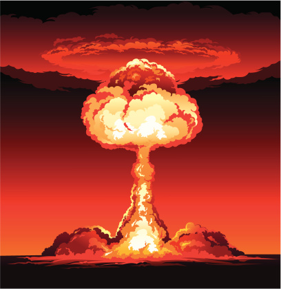 Mushroom cloud of nuclear explosion.