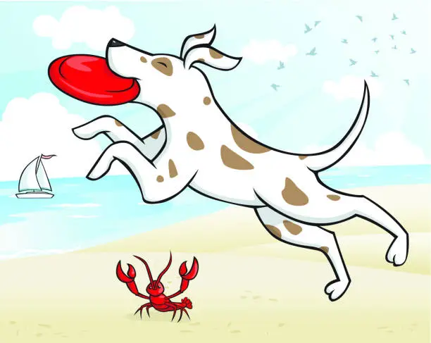 Vector illustration of Beach Dog