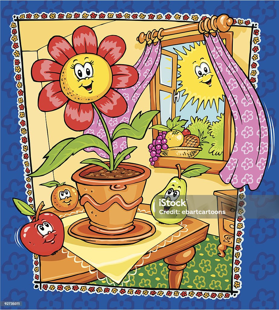 Flower, Fruits and Sun  Apple - Fruit stock vector