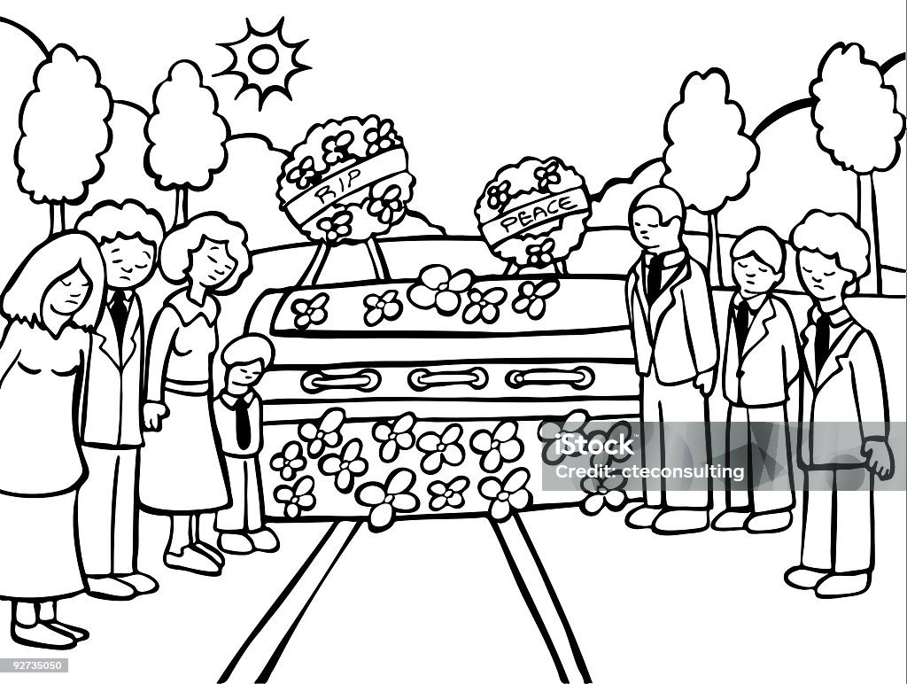 Funeral ceremonia de trazado - arte vectorial de Familia libre de derechos