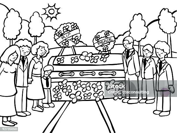 Ilustración de Funeral Ceremonia De Trazado y más Vectores Libres de Derechos de Familia - Familia, Acontecimiento, Adulto