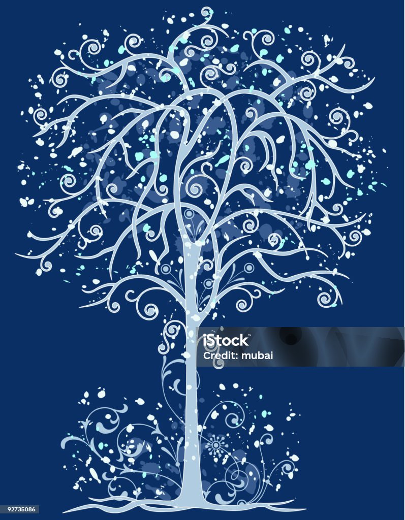 Frozen Tree Graphics Frozen Tree Stock Illustration - Download Image Now - Blob, Blue ...