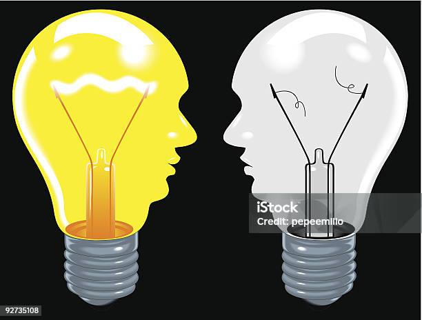 Ilustración de Bombilla De Luz y más Vectores Libres de Derechos de Bombilla - Bombilla, Cerebro humano, Ciencia