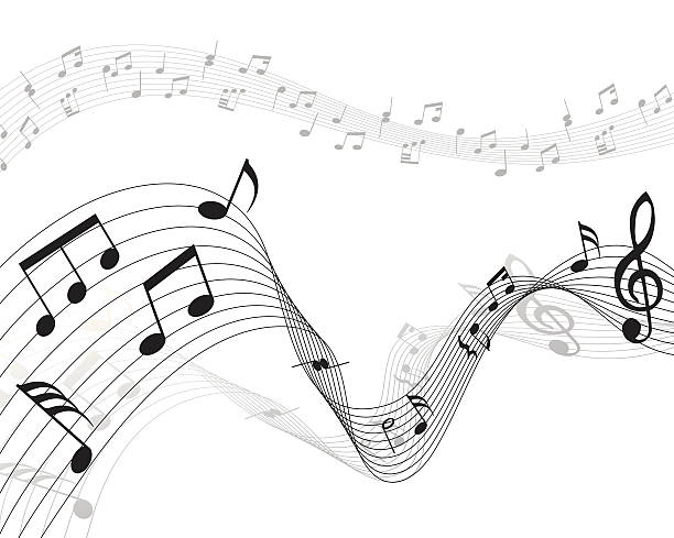 musical notes vector art illustration
