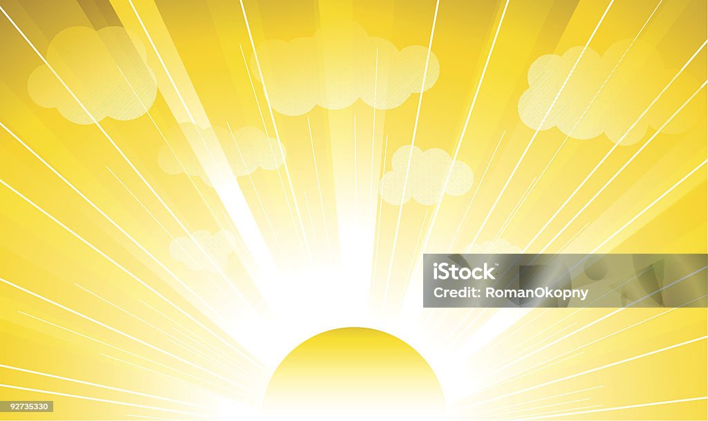 Illustration of the sun and sunbeams sunbeam Sunrise - Dawn stock vector