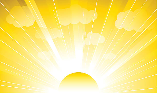 Illustration of the sun and sunbeams vector art illustration