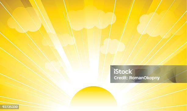 Illustration Of The Sun And Sunbeams Stock Illustration - Download Image Now - Sunrise - Dawn, Backgrounds, Sun